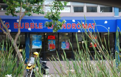 The Laundromat where we observed the careful girl.